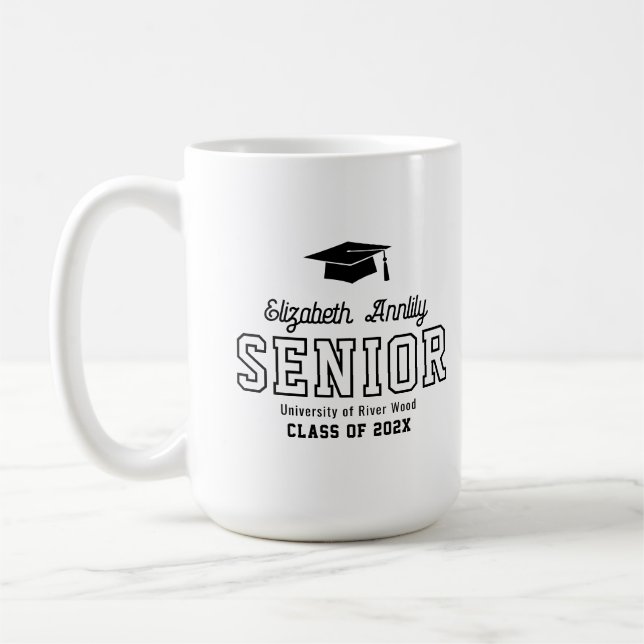 Senior Custom Year Script Graduate College  Coffee Mug (Left)
