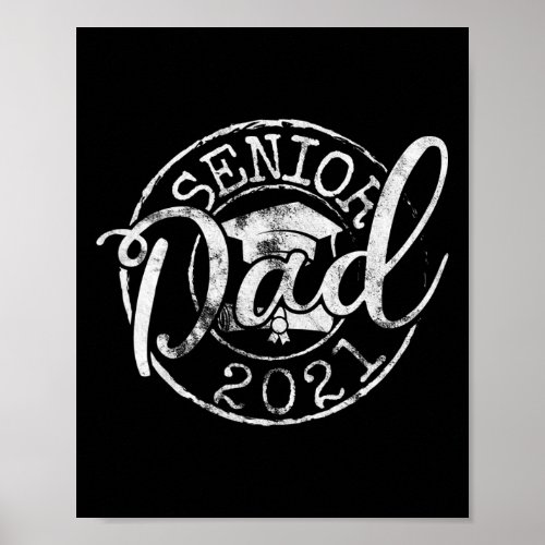 Senior Dad 2021 Proud Mom Of Graduate Stamp Style  Poster