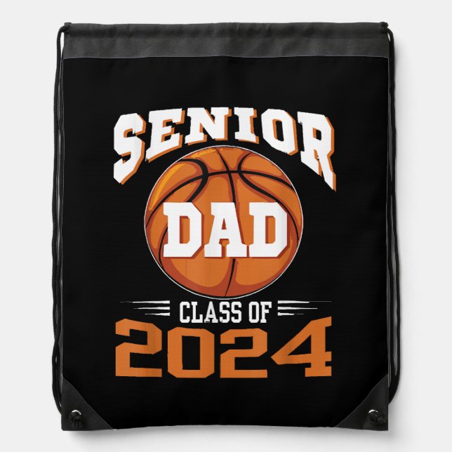 Senior Dad Class of 2024 Drawstring Bag (Front)