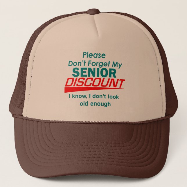SENIOR DISCOUNT Hat (Front)