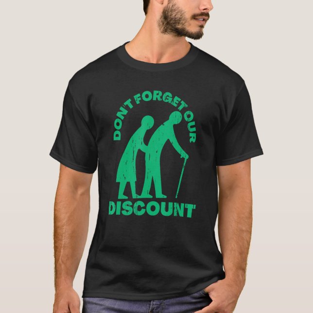 Senior Discount Old People Gag Funny Adult Humor M T-Shirt (Front)