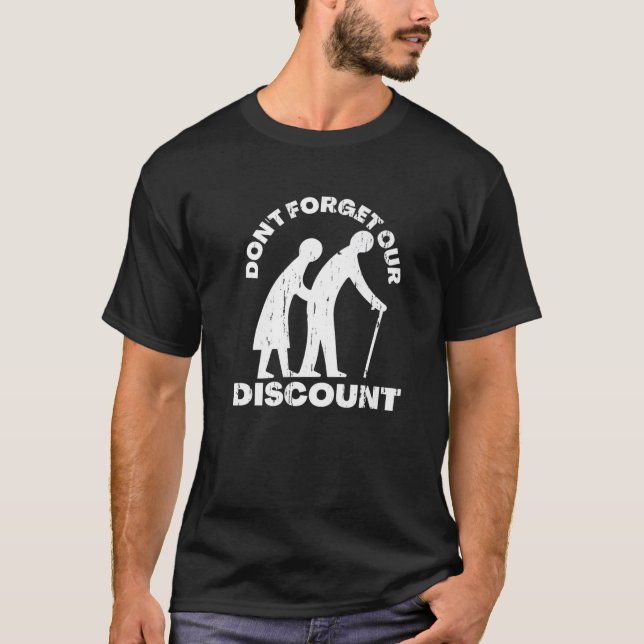 Senior Discount Old People Gag Funny Adult Humor M T-Shirt (Front)