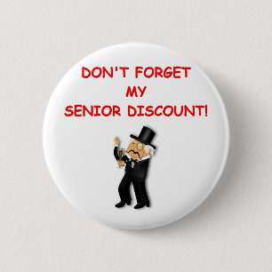 senior discount pinback button