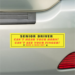 Senior Driver Magnet - Funny Old Age Car Joke Gift