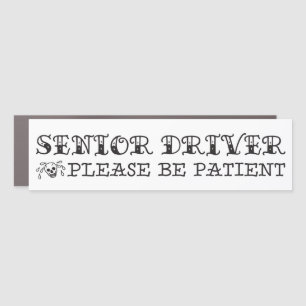 Senior Driver Tattoo Flash Art Style Car Magnet