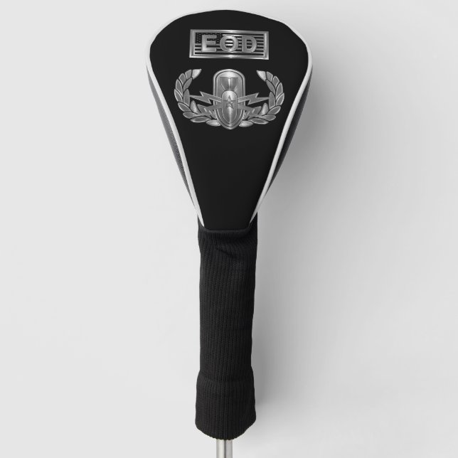 “Senior EOD” with Custom American Flag  Golf Head Cover (Front)