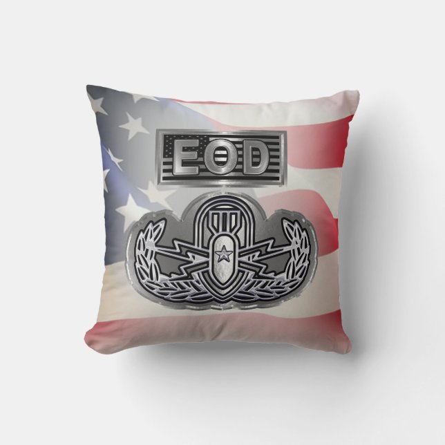 Senior Explosive Ordnance Disposal Throw Pillow (Front)