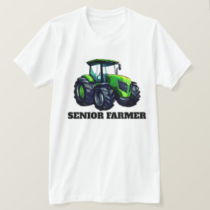 "Senior Farmer" and Green Tractor T-Shirt