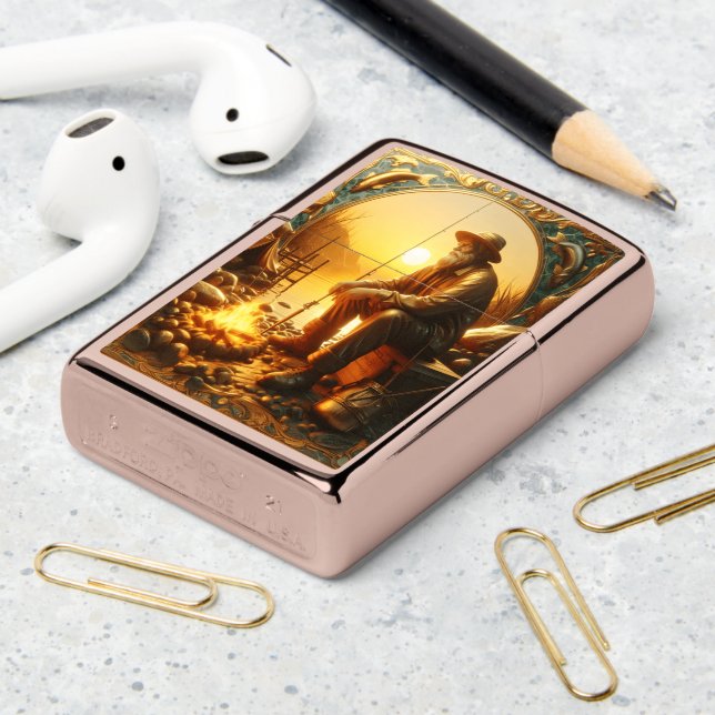 Senior Fisherman's Golden Hour Zippo Lighter (On Table 2)