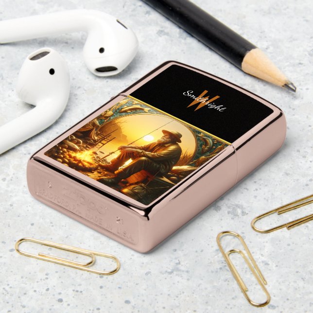 Senior Fisherman's Golden Hour Zippo Lighter (On Table 2)