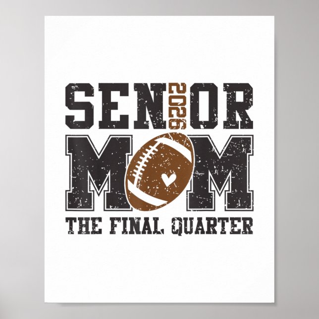 Senior Football Mom Football Mama Game Day Cl Of 2 Poster (Front)