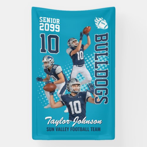 Senior Football Player Custom Photo Collage Sports Banner
