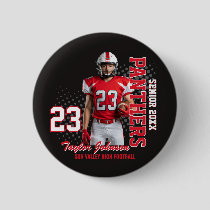 Senior Football Player Custom Photo Sports Team Button