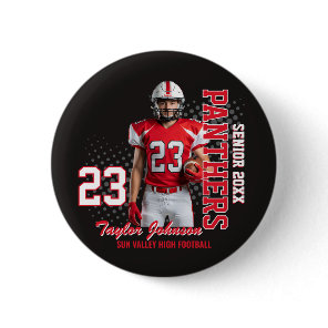 Senior Football Player Custom Photo Sports Team Button