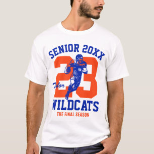 Senior Football Team Custom Color Sports Game Day T-Shirt