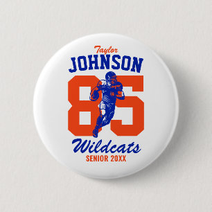 Senior Football Team High School Sports Game Day Button