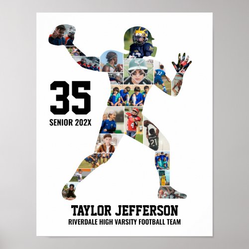 Senior Football Team Photo Collage Custom Sports