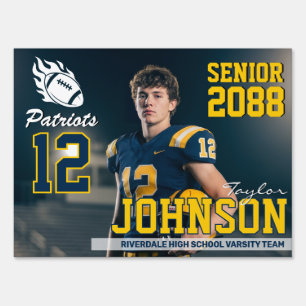 Senior Football Team Player Custom Photo Sports Sign