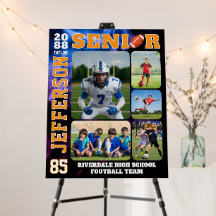 Senior Football Team Sports Player Photo Collage Foam Board