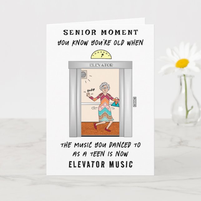 Senior Funny Flashback Add a Name Birthday Card (Small Plant)