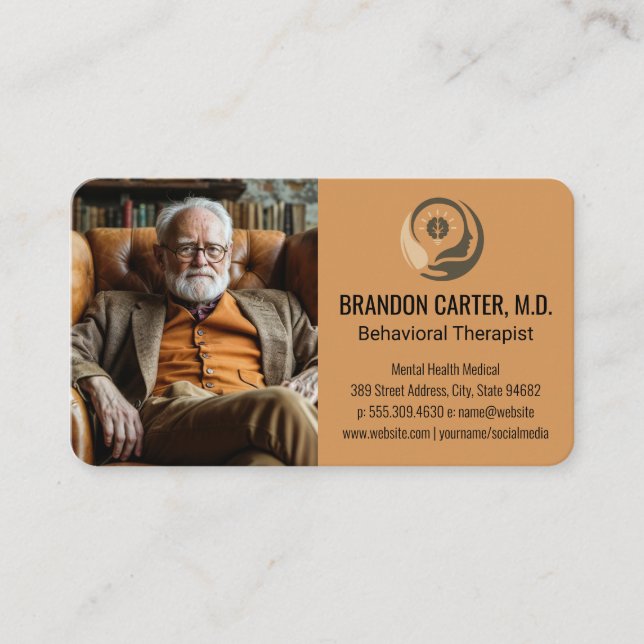 Senior Gentleman | Therapist Business Card (Front)