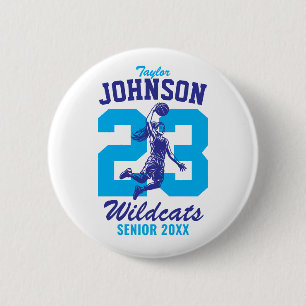 Senior Girl Basketball Team School Sports Player Button