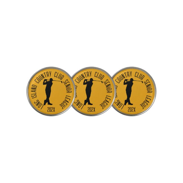 Senior Golf League Golf Ball Marker Hat Clip (3 Up)