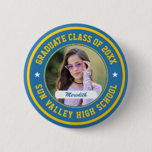 Senior Graduate Class Custom Photo Graduation Button