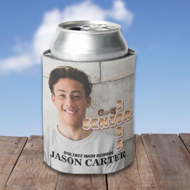 Senior Graduate Class of 2025 Graduation Photo Can Cooler (Senior Graduate Class of 2025 Graduation Photo Can Cooler)