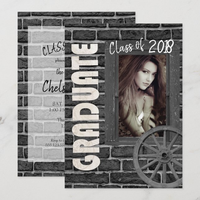 Senior 🎓 Graduate ⭐⭐⭐⭐⭐ Invitation (Front/Back)