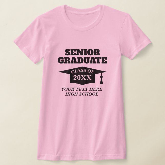 Senior graduate t shirts for graduation day party (Laydown)