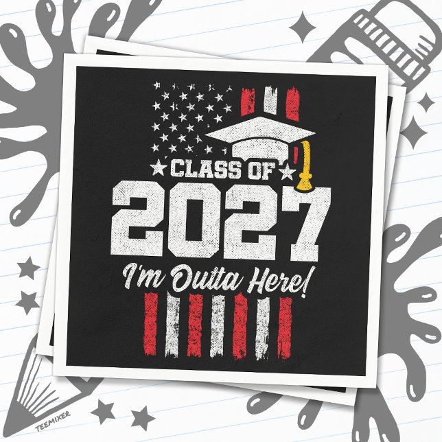 Senior Graduation American Flag Class of 2027 Napkins (Creator Uploaded)
