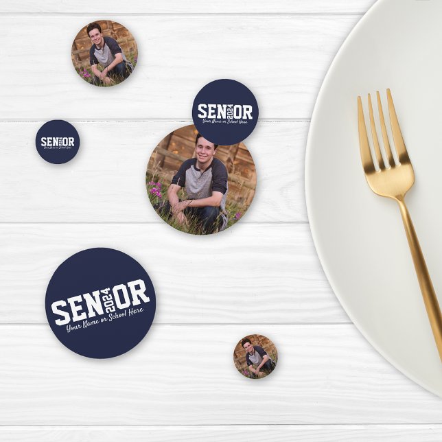 Senior Graduation Block Letter Any Year Photo Confetti (Senior Graduation Block Letter Any Year Photo Confetti)