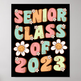 Senior Graduation Cute Groovy Senior Cl Of 2023 Poster