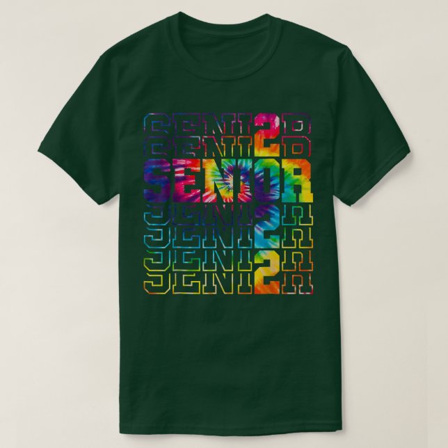 Senior Graduation Gift Class of 2022 Senior Tie Dy T-Shirt (Design Front)