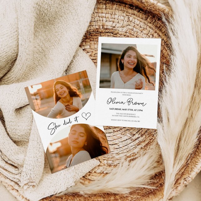 Senior Graduation Invitation, She Did It Invitation (Creator Uploaded)