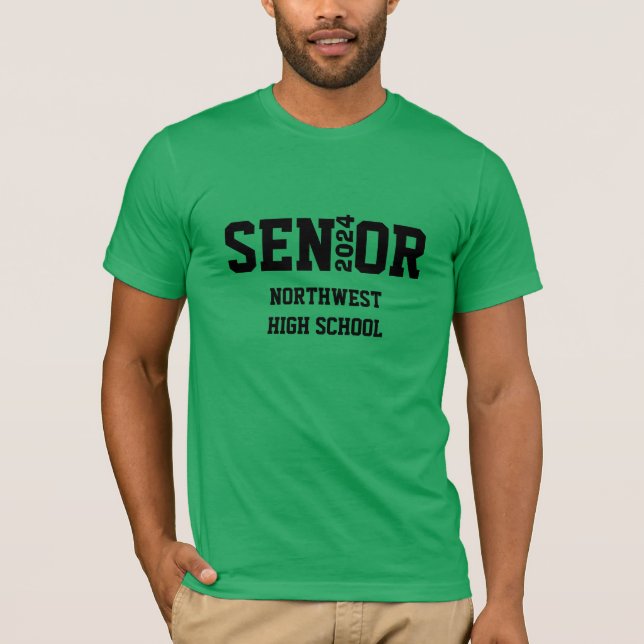 Senior Graduation Shirt with Year and School Name (Front)