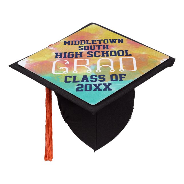 Senior Graduation Watercolor Graduation Graduation Cap Topper (Angled)
