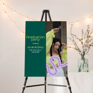 Senior Graduation Welcome Sign Green Typography