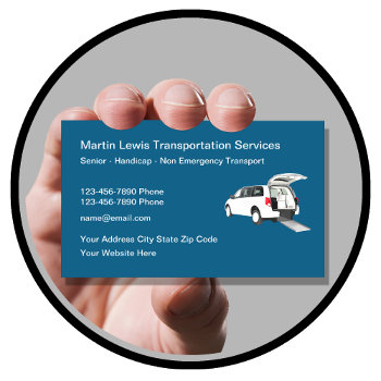 Senior Handicap Non Emergency Transport Business Card by Luckyturtle at Zazzle