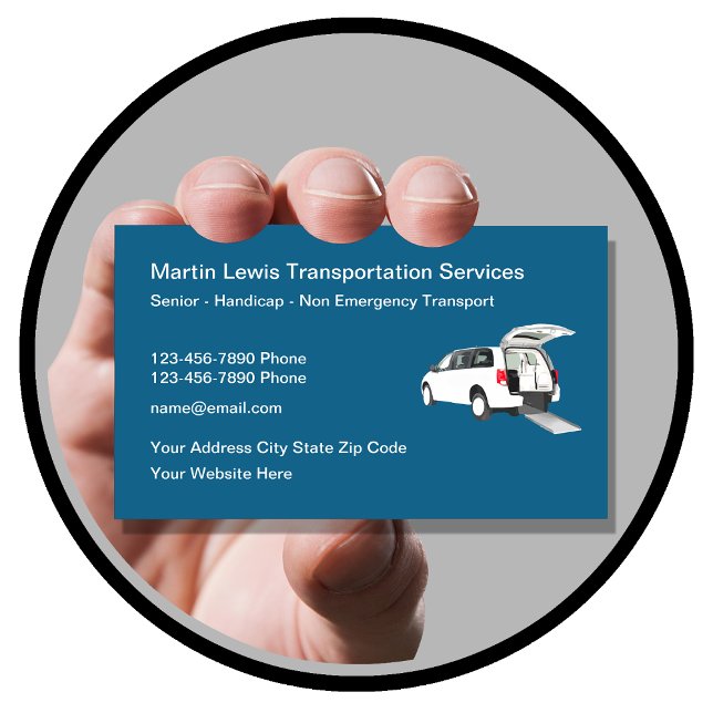 Senior Handicap Non Emergency Transport Business Card (Creator Uploaded)