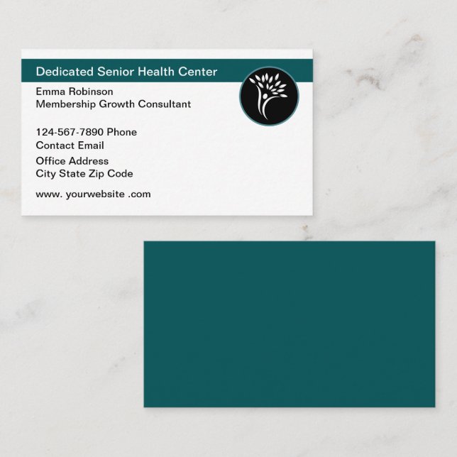 Senior Healthcare Center Growth Consultant Business Card (Front/Back)