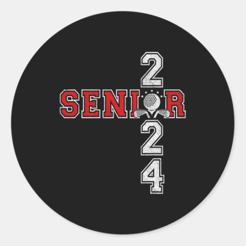 Senior High School Golf Graduation 2024 Golfer Gol Classic Round Sticker