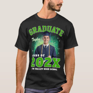 Senior High School Graduate Custom Photo Bootleg T-Shirt