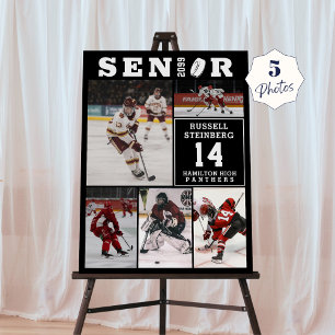 Senior Hockey Player Name Number 5 Photo Collage Foam Board