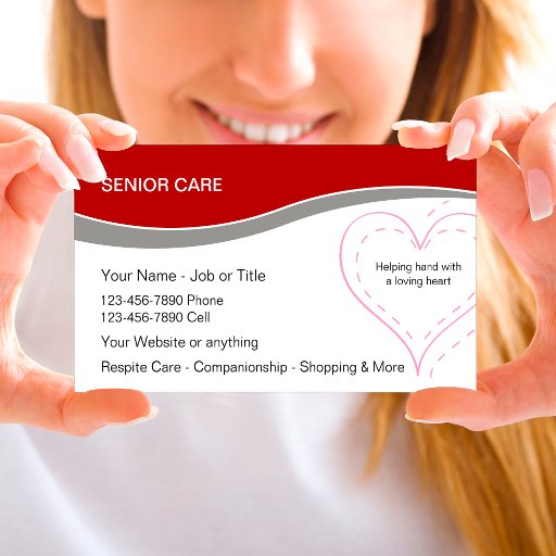 Customizable Senior Home Care Business Cards