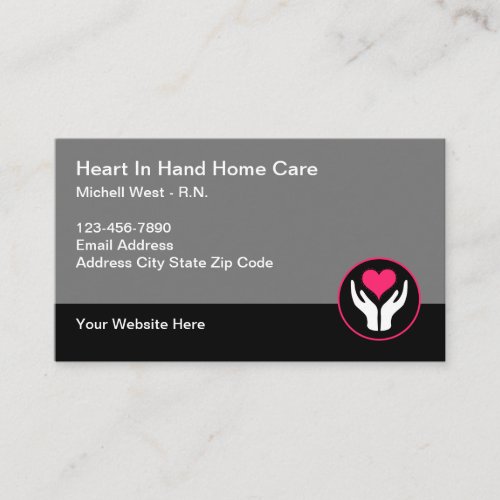 Senior Home Care Heart Symbol Business Cards