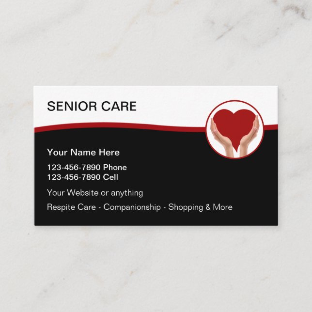 Senior Home Care Nurse Business Cards (Front)