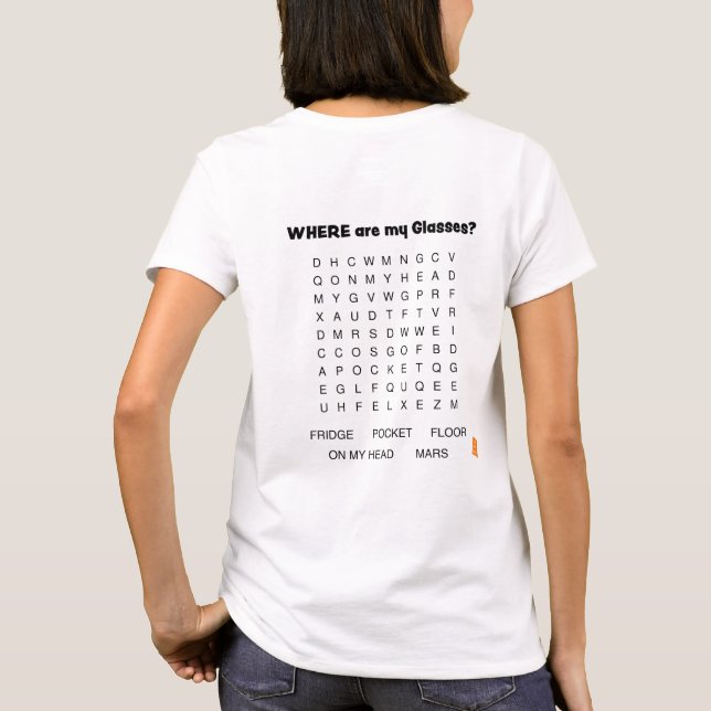 SENIOR HUMOR: Puzzle (back) + Solution (pocket) T-Shirt (Back)