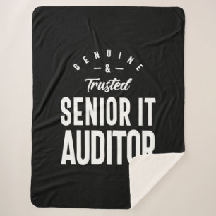 Senior It Auditor Job Title Gift Sherpa Blanket
